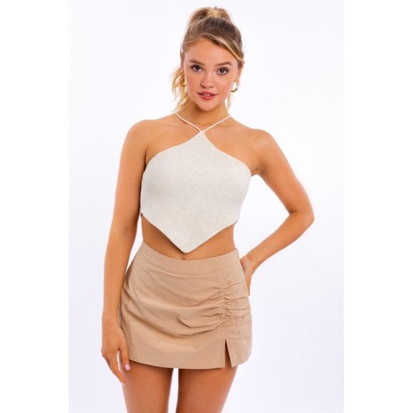 LE LIS HALTER CROCHET KNIT TOP - Picture 11 of 13